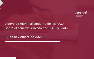 Apoyo de AEMPI al conjunto de las AAJJ sobre el acuerdo suscrito por PSOE y Junts